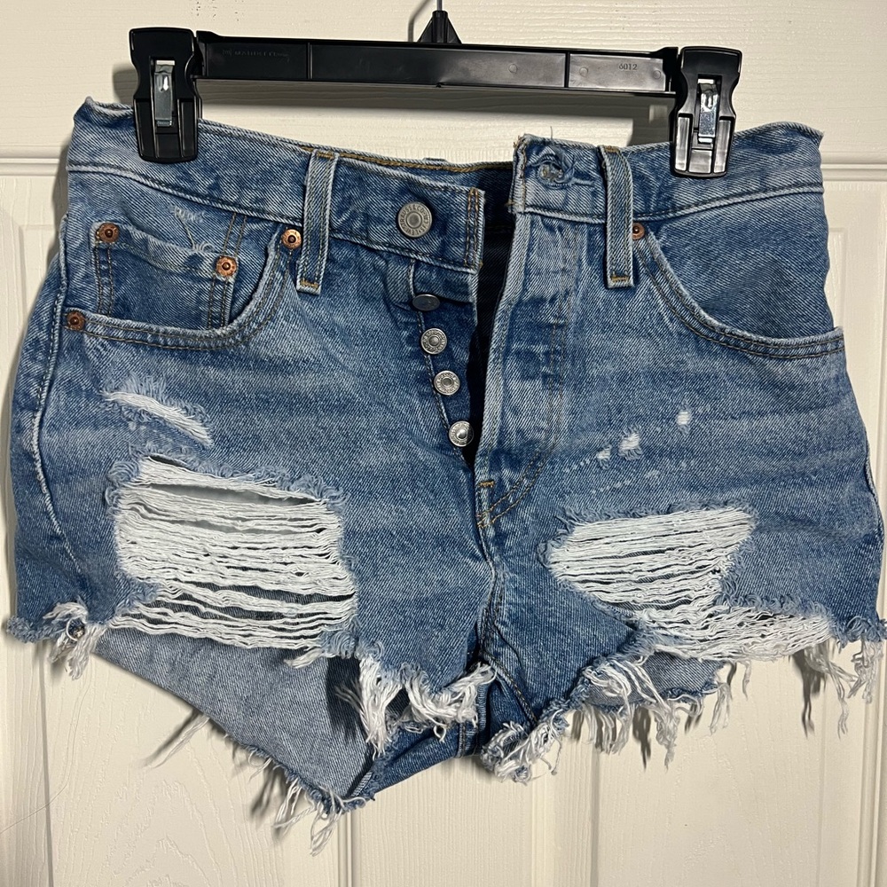 Levi’s Distressed Denim Blue Shorts